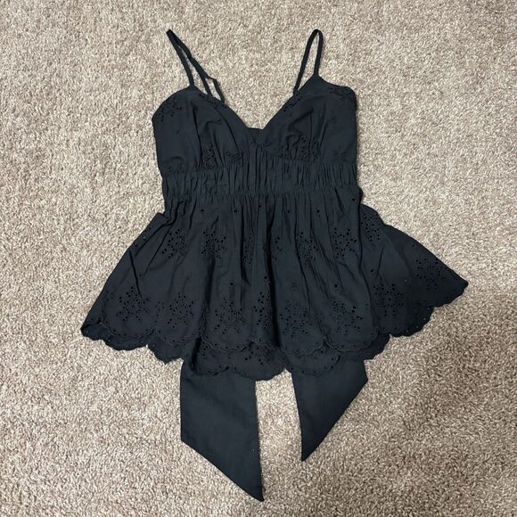 Abercrombie & Fitch Tops - NWT Abercrombie & Fitch Black Eyelet Babydoll Tank